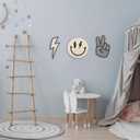 Xedatric Rad Little Dude Room Decor Peace Sign, Retro & Cool Stuff for Your Room 3-Piece Set, Ideal for Boy and Toddler Boy Rooms