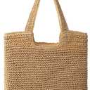 Trifabricy Beach Bags for Women, Large Beach Bag, Woven Straw Tote Bags Waterproof, Weaving Swim Shopping Travel Bag