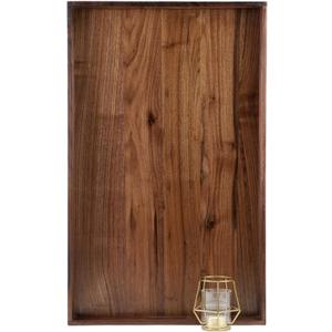 26 x 16 Inches Extra Large Rectangle Black Walnut Wood Ottoman Tray with Handles, Serve Tea, Coffee or Breakfast in Bed, Classic Wooden Decorative Serving Tray