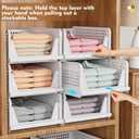 SNSLXH 5 Pack Stackable Closet Organizer Box, Multifunctional & Foldable Closet Storage Basket for Bathroom Kitchen Laundry Room Wardrobe Storage, Space-Saving Clothes Storage Drawer Organizer, Pink