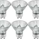 GU10 120V 50W Halogen Light Bulbs for Track and Range Hood, GU10+C Candle Warmer Lamp with Dimmable, 2700K Warm White, 6000+Hours Long-Lasting, Pack of 6