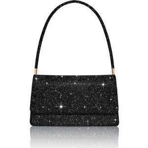 Evening Bag Clutch Purse for Women, Sparkling Envelope Handbag with 2 Compartments for Prom Cocktail Party