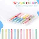 NewFamily Dustless Chalk for Kids, Colored Sidewalk Chalk With Holder,Non-Toxic Washable Toddlers Chalks Drawing Writing for Outdoor Art Play,Blackboard(12 Pcs)