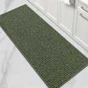 BEQHAUSE Kitchen Runner Rugs 24"x60", Non-Slip Kitchen Mats for Floor, Super Absorbent and Stain Resistant Kitchen Rug, Machine Washable Rugs for Kitchen, Hallway, Laundry & Sink, Green