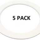 5 Pack-White Light Trim Ring Recessed Can 6" Inch Over Size Oversized Lighting Fixture