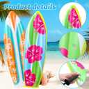 JellyArch 4 Pcs Inflatable Surf Board 36 Inch Inflatable Pool Floats Luau Hawaiian Party Decorations Tropical Flower Blow up Surfboard for Wall Beach Party Decorations
