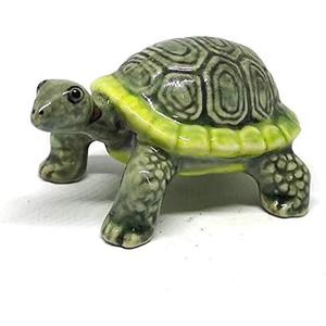 ZOOCRAFT Ceramic Land Tortoise Turtle Figurine Hand Painted Porcelain Miniatures Garden Decor Collectibles