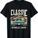 Classic Muscle Car Classic Vintage American Car T-Shirt (Black, XL)