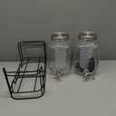 1 Gallon Glass Drink Dispenser with Stand,2 Pack Glass Beverage Dispenser with Stainless Steel Spigot,Water Lemonade Dispenser for Parties