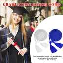JayRui 2 Pcs Graduation Cord Honor Cords Bachelor Gown Cords Master Doctoral Graduation Cords with Tassle Durable Stylish Versatile for College High School Preschool Graduates (White+Blue)