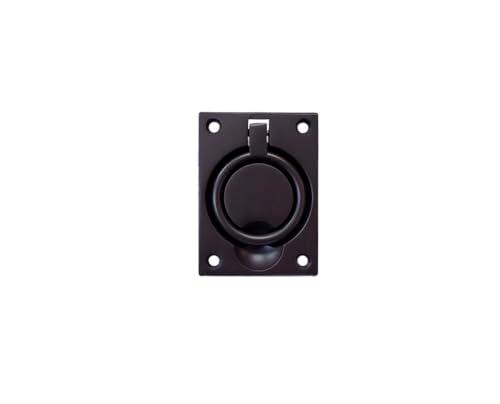 QCAA Solid Brass Large Heavy Rectangular Recessed Flush Ring Pull, 3-5/16"x 2-7/16", US10B ORB Oil-Rubbed Bronze, Made in Taiwan, 1 Pack