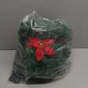 HIIXHC Christmas Illuminate Garland, 9 ft Rattan Artificial Flower Vine Plants Outdoor Decorations, Pre-Lit Battery Operated (Battery Not Included) (Red)