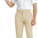 Rouen Golf Pants Men 8 Pockets Water Resistant Flat Front - 30"/32"/34" Chino Dress Pants Lightweight Stretch Casual Trousers