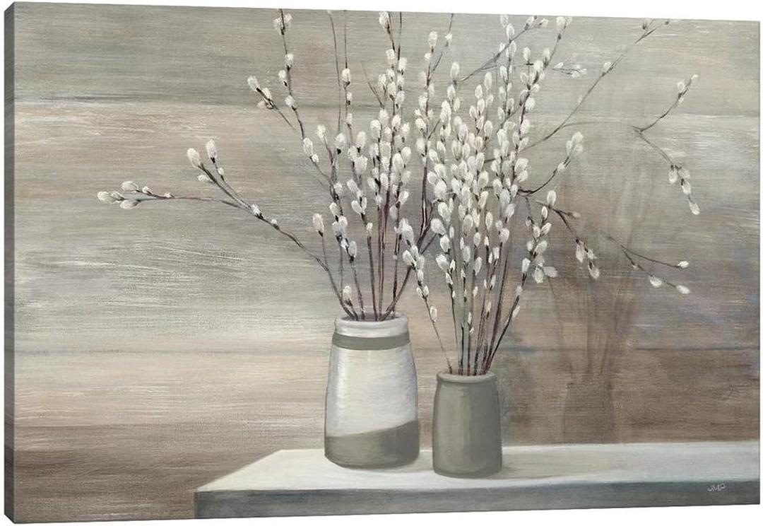 Modern Farmhouse Wall Art - Floral Canvas Art for Living Room & Bedroom, Dogwood in a Vase - Vintage Country Room Decor, 28x40 Inches