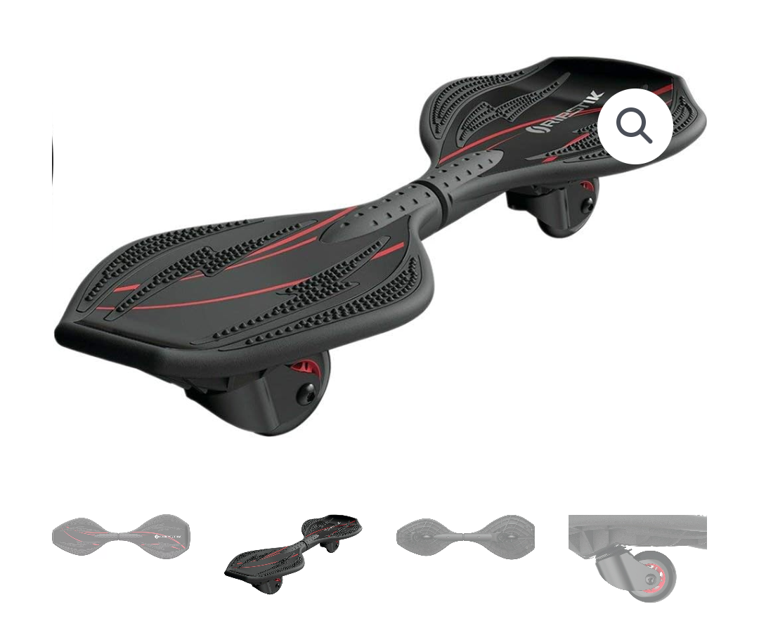 Razor Black Label RipStik Ripster Caster Board Classic – 2 Wheel Pivoting Skateboard