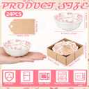 SiliFine 48 Pcs Wedding Favors for Guests Small Ceramic Bowl Bulk Gifts Set 3.3 Inch Floral Design Mini Dipping Sauce Dish with Card Box for Bridal Pooja Baby Shower Birthday (Flower,Pink)