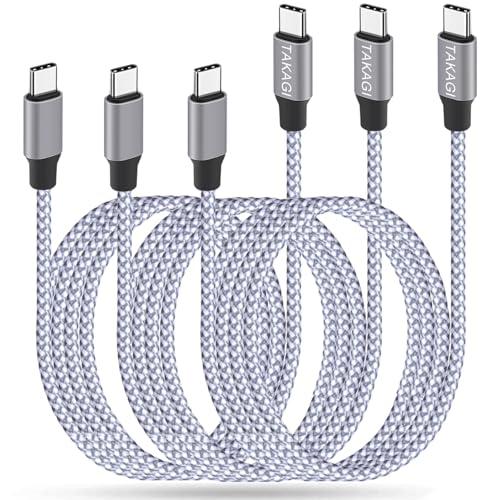 USB C Cable,for iPhone 17 16 Charger Cord,USB C to USB C Fast Charging Braided Nylon 60W 6FT 3Pack Type C Cable for iPhone 17 Pro Max 16 15 Pro,Plus,iPad mini,Air 5,MacBook,Samsung Galaxy S25,S24,S23