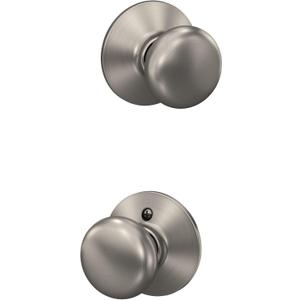 Schlage F10 PLY 619 Plymouth Door Knob, Hall & Closet Passage Lock, Satin Nickel