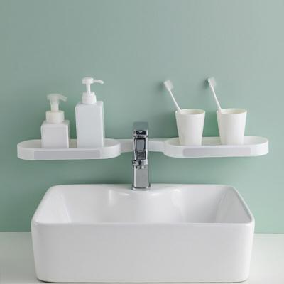 SHOKHI Punch-Free Bathroom Revolving Rack Wall-Mounted Toilet Washstand Kitchen Wall Storage Rack (Color : Gray)