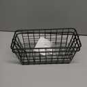 2 Set Adhesive Hanging Wall Basket Inside Cabinet Door Organizer,Wall Storage Basket-No Drilling Adhesive wall Basket for Cupboard Door,Space-Saving Small Hanging Baskets for Wall Mount Storage,Black