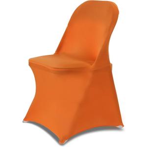 HAINARverS Folding Chair Covers for Wedding, 10pcs Stretch Spandex Washable Fabric Chair Cover, Decoration Chair Cover for Wedding, Party, Banquet, Birthday, Conference, EventOrange, 10 PCS