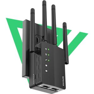 1200Mbps Dual Band 5GHz/2.4GHz WiFi Extender, WiFi Extender Signal Booster, 12880 Sq.Ft Coverage, 105-Device Support, Setup for Home & Outdoor Use