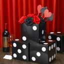 Sinmoe 6 Pcs Casino Dice Favor Boxes Bulk 7 x 7 x 7 Inch Casino Themed Party Supplies Night Las Vegas Party Decoration Three Dimensional Dice Decor for New Year Centerpieces Game(White Dots on Black)