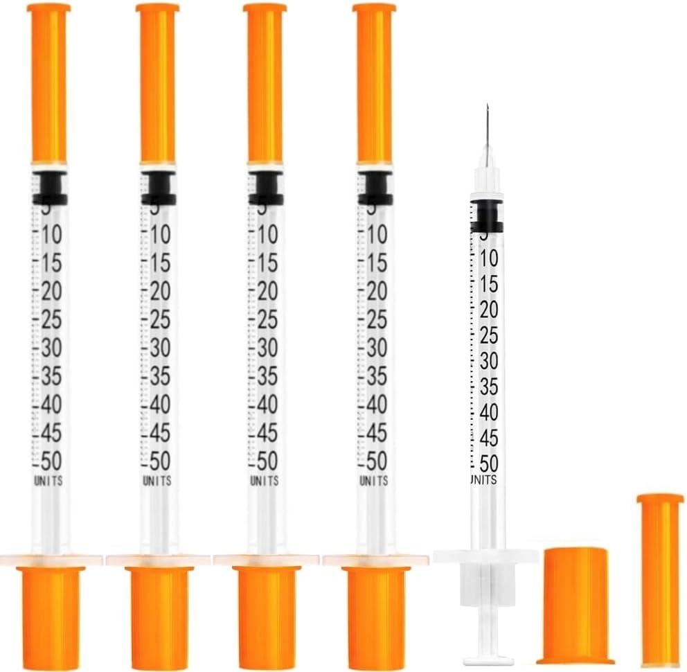 1/2ml 31G 5/16 Inch Measuring Syringes Lab Supplies, Individually Sealed Wrapped - Pack of 20