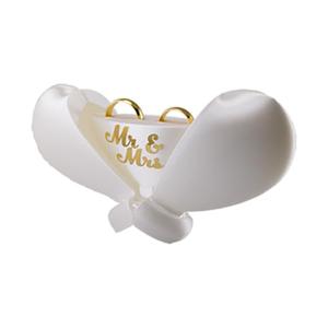 VARLIKIYAZ Engagement Ring Box for Proposal or Wedding Ceremony - Romantic Ring Gift Box - Promise Jewelry Holder - Ring Bearer Box - See “Custom” Variation for Name & Slot 1,2 or 3 (Mr and Mrs White)