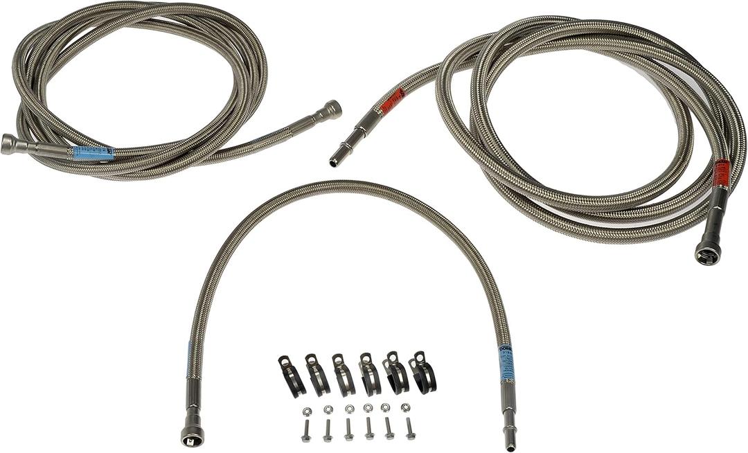 Dorman 819-874 Front Flexible Stainless Steel Braided Fuel Line Compatible with Select Chevrolet/GMC Models (OE FIX)