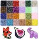 Aqawodu 28800Pcs Tube Beads Kit 3mm Glass Bugle Seed Beads for Crafts Jewelry Making Embroidery & Home Decoration