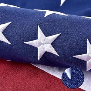 American Flag for Outside 3x5 FT, Deluxe Heavy Duty Spun Polyster, TearProof and Waterproof Super Tough Series, All Weather High Wind USA US Flag with Embroidered Stars, Sewn Stripes, Brass Grommets