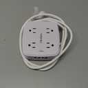 6 Ft Surge Protector Power Strip - 8 Widely Outlets with 4 USB Ports, 3 Side Outlet Extender with 6 Feet Extension Cord, Flat Plug, Wall Mount, Desk USB Charging Station, ETL,White