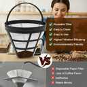 2 Pack Reusable Cone Coffee Filter #4, Washable Fine Mesh Permanent Replacement coffee filters Basket for Most 8-12 Cup Drip Coffee Makers, Compatible with Coffee Bar Brewer and Machine Accessories