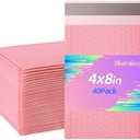 skardeco 4x8 Inch Pink Bubble Mailers 40 Pack Self-Seal Poly Padded Envelopes Suitable for Small Businesses to Package and Mail Jewelry Cosmetics, Electronic Products, Cards (Pink, 4 x 8-40)