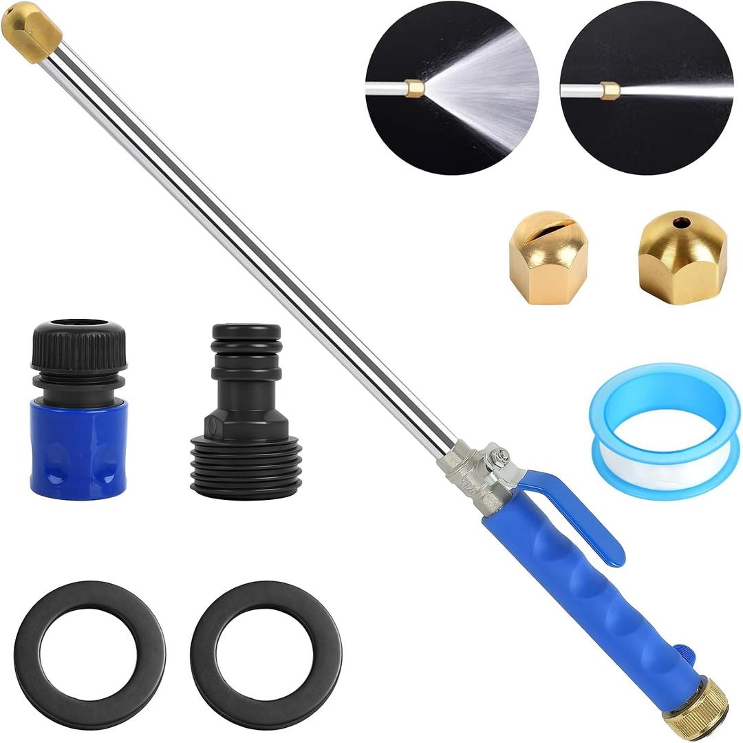 2026 New Jet Nozzle High Pressure Hose Nozzle, 2-1 High Pressure Power Washer Wand, VersatileCleaning Tool for Gutter, Patio, Car Wash,Gardening,Built to Last for Homeowners & Garden Enthusiasts