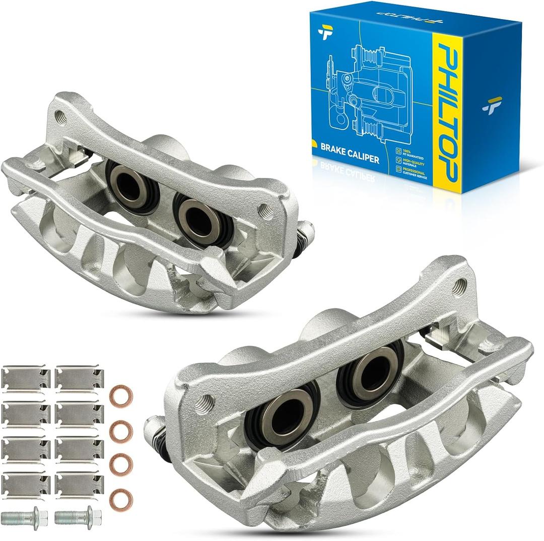 PHILTOP 18-B5174 18-B5175 Rear Brake Caliper Replacement For 2011-2018 Ram 2500, 2011-2018 Ram 3500, 2009-2010 Dodge Ram 2500, 2009-2010 Dodge Ram 3500, 2pcs Rear Driver and Passenger Side Brake