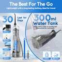 Mornwell Water Flosser Cordless, Water Flossers for Teeth - 300ML Tank and 4 Jet Tips, 3 Modes Portable Dental Oral Irrigator, Braces Care, Rechargeable Waterproof Portable Water Flosser (Black A)