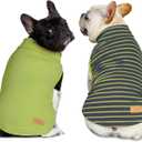 KYEESE 2Pack Dog Sweater Stretchy Dogs Clothes Soft Pets Clothes Warm Pet Coats Dog Sweaters for Small Dogs Male Turtleneck Small Pet Sweaters Pullover Pets Sweatshirt (Large (12-18lbs), 4# Stripe+Green)