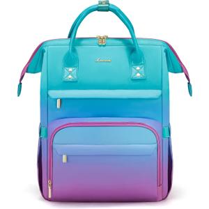 LOVEVOOK Gradient Laptop Backpack for Women,17.3 Inch Work Computer Bakcpack Purse Laptop Bag With Anti-Theft Pocket,Waterproof Carry on Teacher College Backpack for Travel,Green-Red