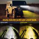 4WDKING 32 Inch Dual-Color Slim LED Light Bar,180W Spot Flood Combo Beam with Wiring Harness Kit, Screwless Design, IP68&IP69K Waterproof, Off Road Driving Lamp Fog Lights for Truck Pickup ATV UTV SUV