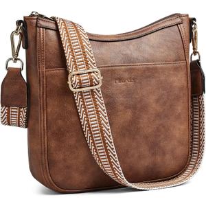 Crossbody Bags for Women Crossbody Purse for Women Vegan Leather Hobo Purses Shoulder Handbags for Daily Travel Work (1-1 Brown)