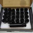 MIKKUPPA M14x2.0 Wheel Lug Nuts - Replacement for 2004-2014 Ford F150 F-150 Expedition Lincoln Navigator Aftermarket Wheel - 24pcs Black Closed End 7 Spline Lug Nuts with 1 Socket Key