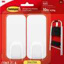 Command 10 lb XL Heavyweight Hook, 2 Wall Hooks and 6 Command Strips, Damage-Free Hanging with Adhesive, Heavy Duty Hanging Great for Christmas Decorations