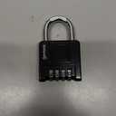 Combination Lock for Outdoor & Indoor, Weatherproof Combo Padlock | One-Push Unlocking, Heavy Duty, 4-Digit Security, Lock for Lockers, Gates, Fences, Sheds, Storage, 2-Pack, Black
