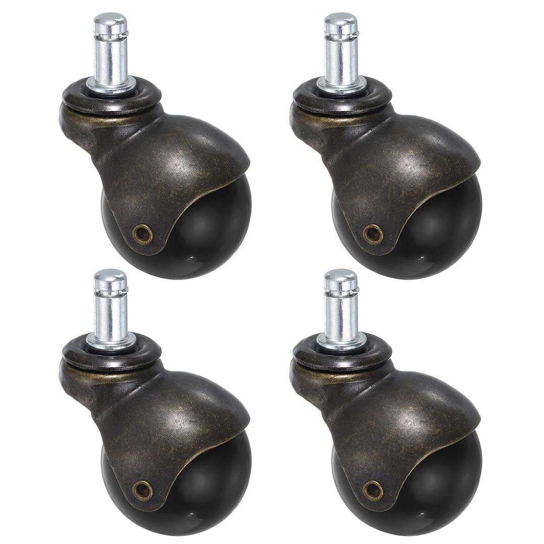 uxcell 2 Inch Ball Caster Wheels, 4pcs Stem Caster, 360 Degree Rotatable Caster Wheels for Furniture, Bronze Tone uxcell 2 Inch Ball Caster Wheels, 4pcs Stem Caster, 360 Degree Rotatable Caster Wheels for Furniture, Bronze Tone