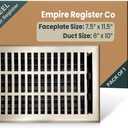 Empire Register Co, Vent Cover - 6x10 inch, Modern Contemporary Design, Brushed Nickel Finish, Heavy Duty Floor Vent Covers, Metal Damper Attached Vent Covers for Home Floor only
