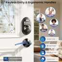 Veise Keyless Entry Door Lock with 2 Lever Handles - Electronic Keypad Deadbolt, Auto Lock, Back Lit & Easy Installation Design, Front Door Handle Sets, Matte Black