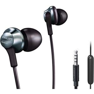 Philips Pro Wired Earbuds with Microphone, Hi-Res Audio in-Ear Headphones with 3.5mm Jack, Comfortable and Durable Build Earphones, Perfect for Music, Calls, and Daily Use, 3 Extra Eartips Included
