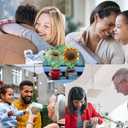 Emotional Support Crochet Sunflower, 2 Pcs Crocheted Plush Plant Flowers, Handmade Knitted Flowers Doll, Positive Sunflowers Plant Decor with Positive Card, Encouraging Cheer Up Flower Gifts for Women (Loving Heart)